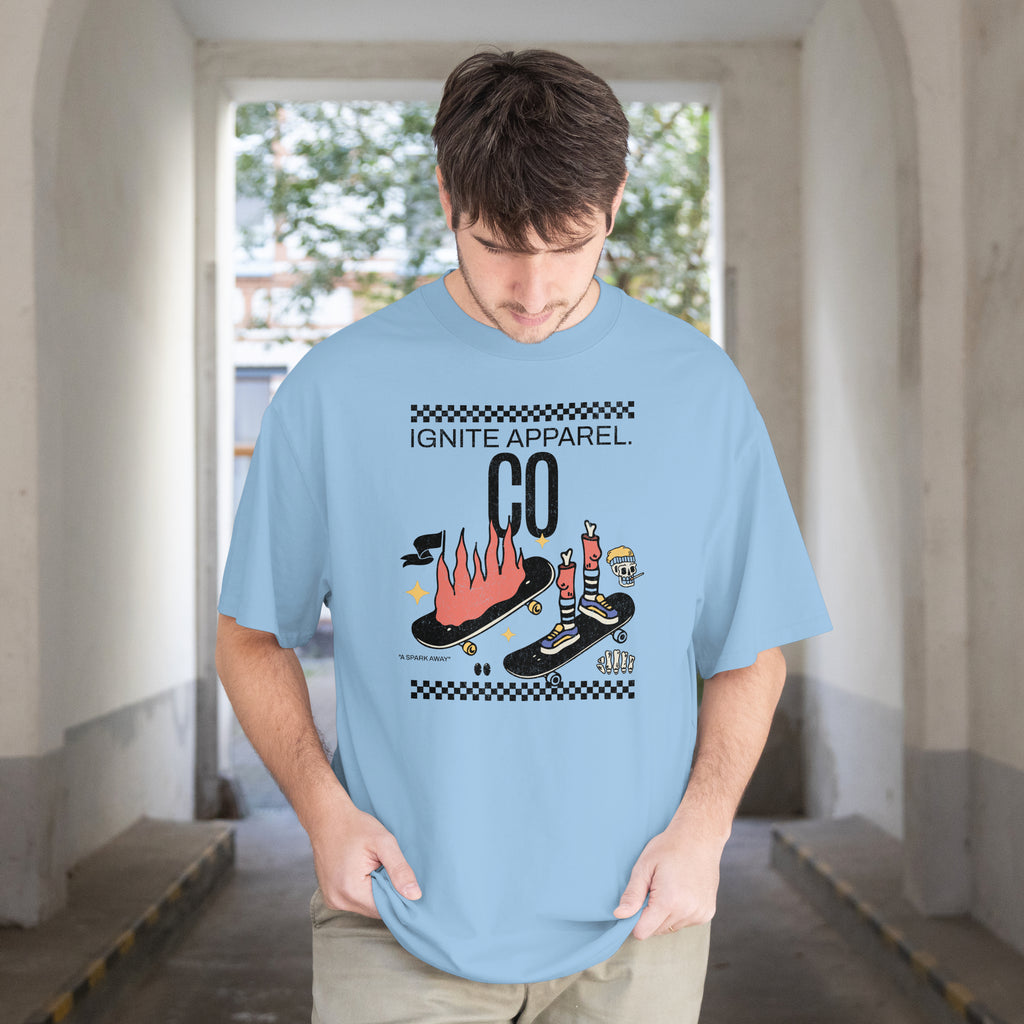 Retro Flame Skate Graphic T-Shirt